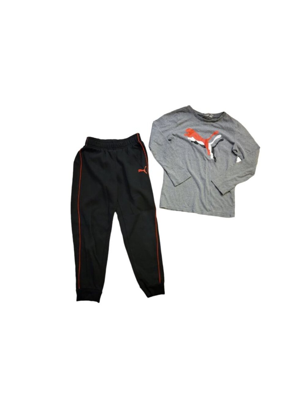 PUMA 2 Piece Joggers Shirt Boys Black Red Gray